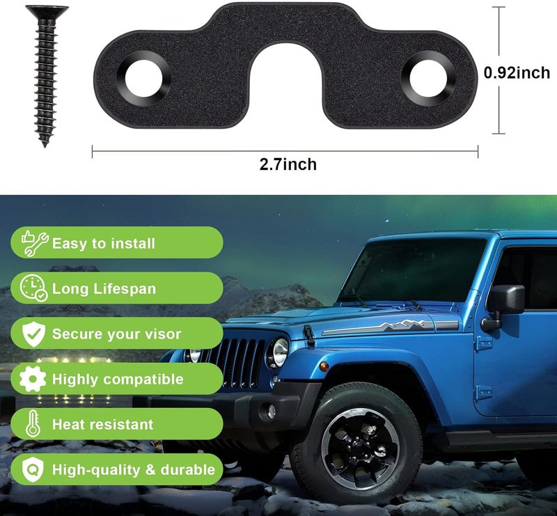 Supuse Sun Visor Repair Kit for Jeep, Heavy Duty Stainless Steel Visor Clips Compatible with Jeep Wrangler JK 2018 / JL 2018-2024 / Gladiator JT 2020-2024 (Round 1) - Image 4